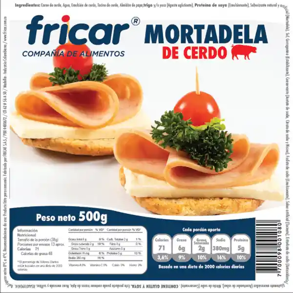 Fricar Mortadela de Cerdo