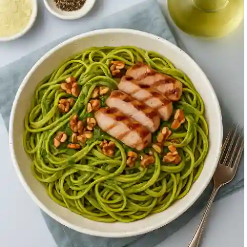 Pasta Al Pesto Lomo de Cerdo