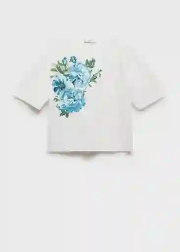 Camiseta Peonia-W Off White Talla L Mujer Mango
