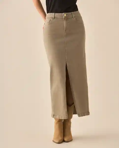 Falda Gris Teca Medio Talla 4 643G003 Esprit
