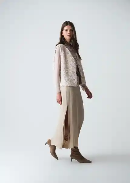 Camiseta Mujer Beige Escarcha Claro Talla S 503G068 Naf Naf