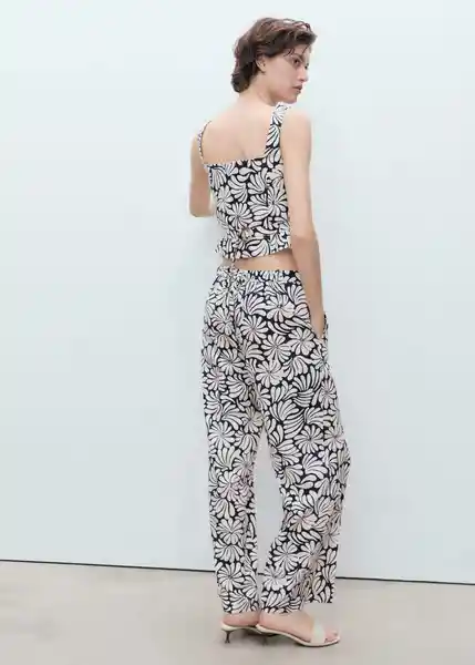 Pantalón Coco Crudo Talla L Mujer Mango