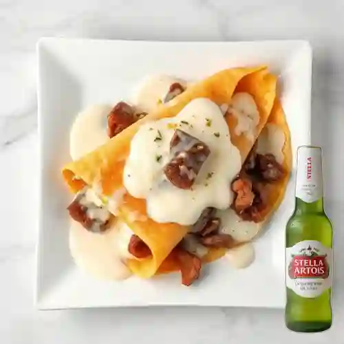 Combo Crepe de Ternera y Queso + Stella Artois 300 ml