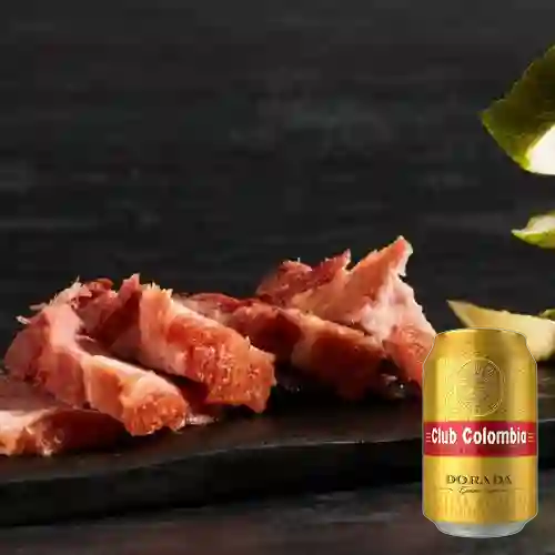 Combo Chicharrones + Club Colombia Dorada 355 ml