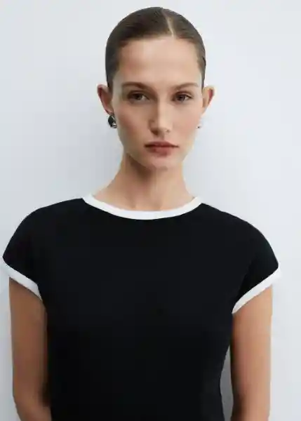 Camiseta Roibos Negro Talla S Mujer Mango