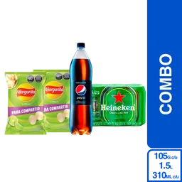 Combo Together Heineken + Pepsi Cero 1.5L + 2 Margarita Limon