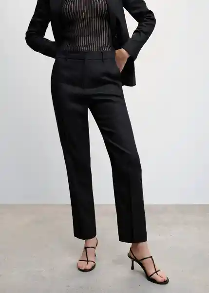 Pantalón Boreli Negro Talla 44 Mujer Mango