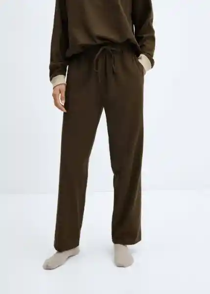 Pantalón Pijama Nuno Khaki Talla S Mujer Mango