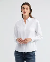 Camisa Ml Viscose Shirt Blanco 0 Claro Talla M Mujer Chevignon