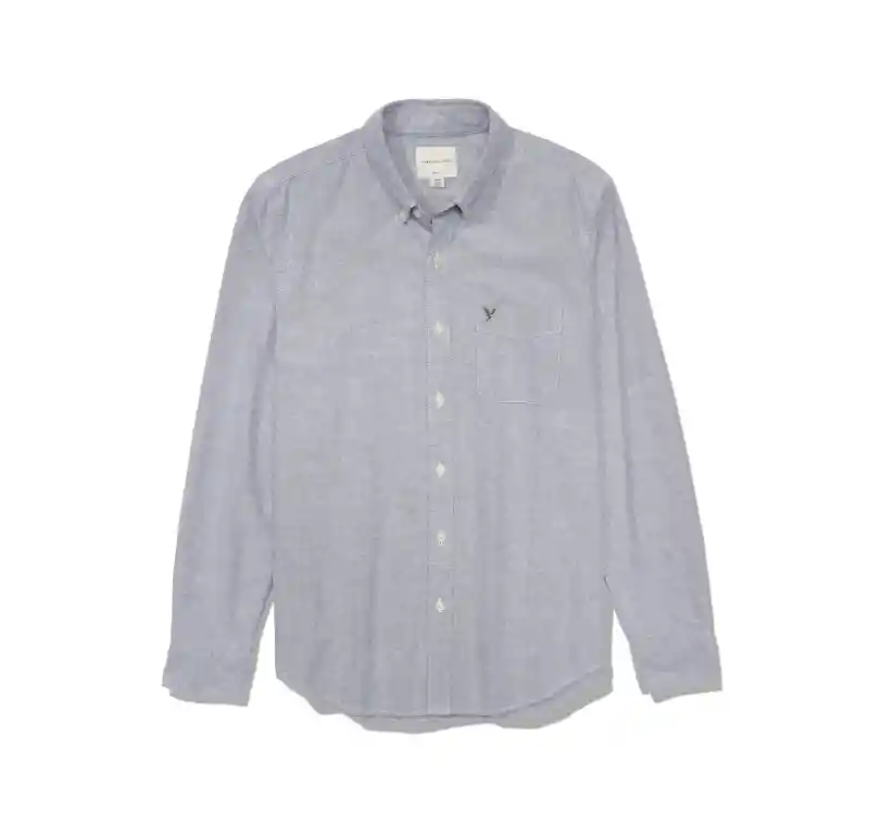 Camisa Gris Talla Large Hombre American Eagle