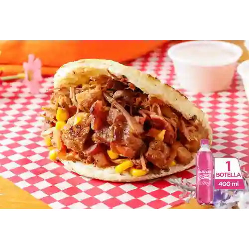 Combo Arepa Dos Ingredientes +Postobón Manzana 400ml