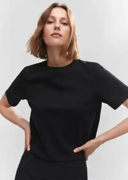 Camiseta Olivia-h Negro Talla XL Mujer Mango