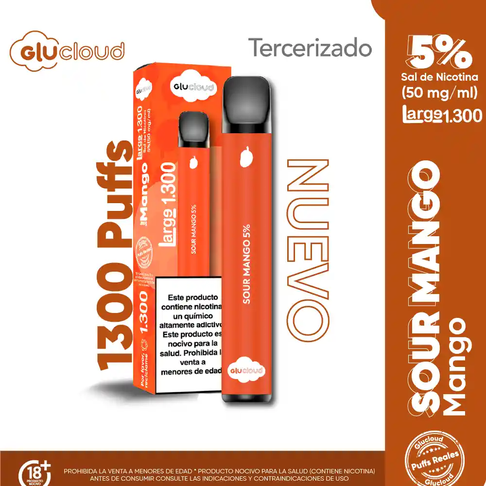 Glucloud Vapeador Sour Mango Large 1300