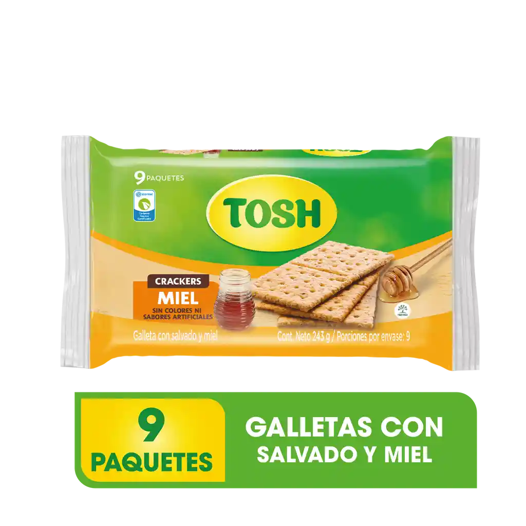 Galleta Tosh Miel Fit Bolsa 9 x 3 x 243 g