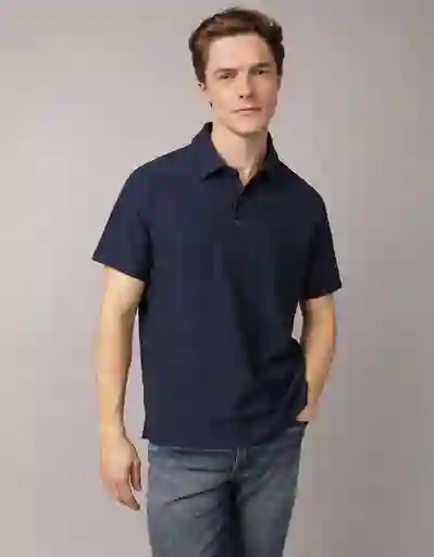 Polo Hombre Azul Talla Large 4596451 American Eagle