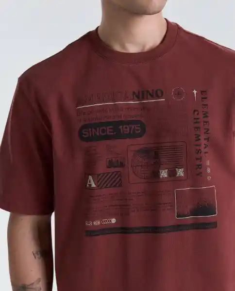 Camiseta Hombre Café Talla XL 849G008_CAF181425 Americanino