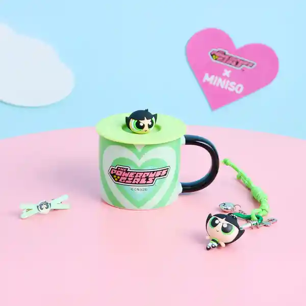 Taza Con Tapa de Bellota Serie Las Chicas Superpoderosas Miniso