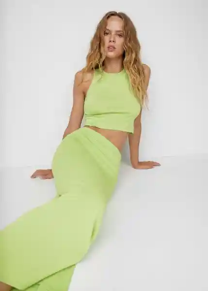 Falda Obie-W Verde Talla S Mujer Mango