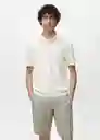 Camiseta Polo Arraona Offwhite Talla L Hombre Mango