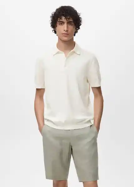Camiseta Polo Arraona Offwhite Talla L Hombre Mango
