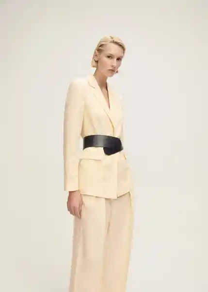 Pantalón Brera Vainilla Talla 38 Mujer Mango