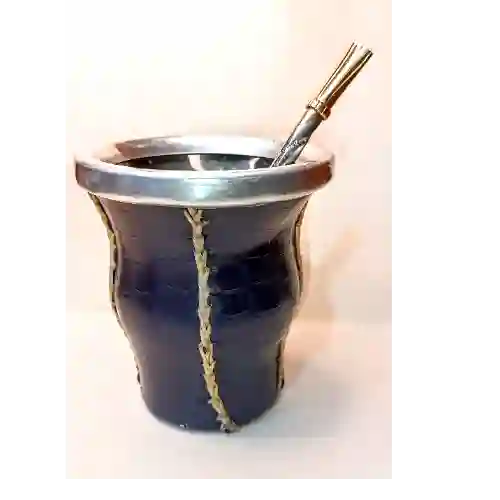 Set de Mate y Bombilla en Acero Inox.