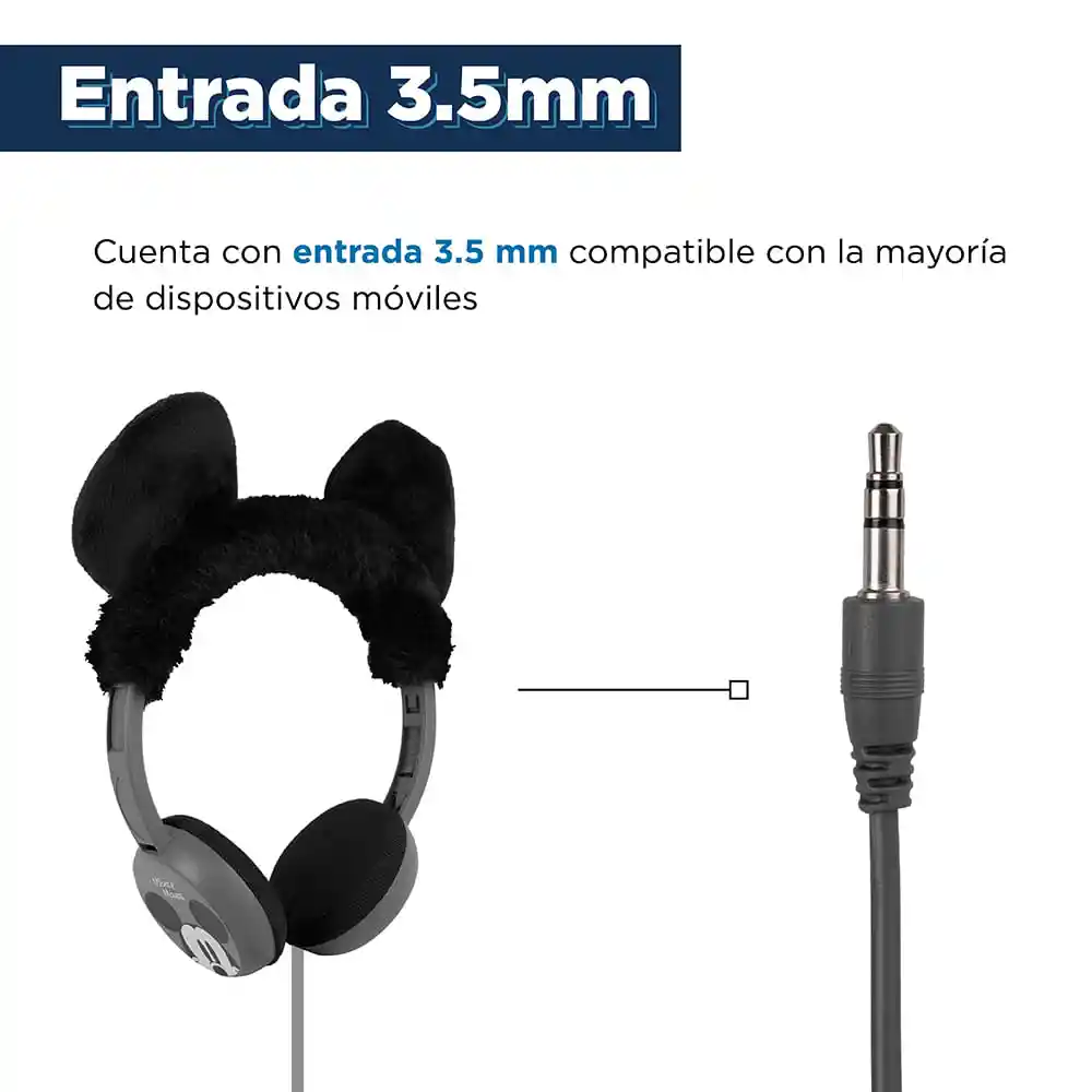 Miniso Audífonos Diadema Cable Mickey Colección Modelo Yf-2032