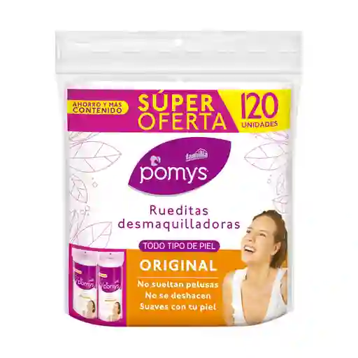 Rueditas Desmaquilladoras Pomys Original X 120 Und