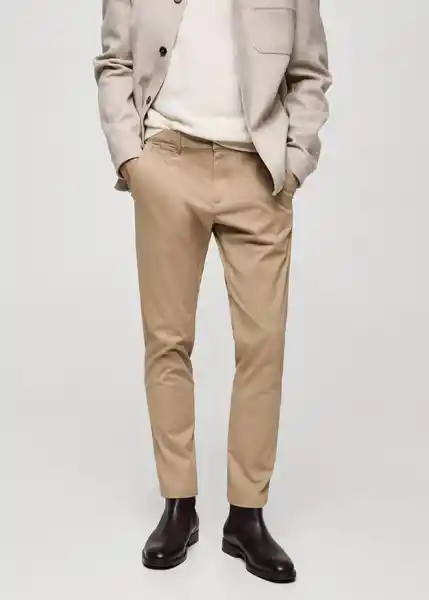 Pantalón Prato Beige Talla 38 Hombre Mango