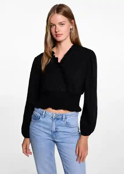 Blusa Rain Negro Talla 21 Teen Niñas Mango