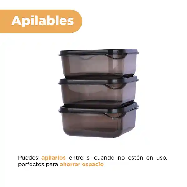 Contenedor Para Alimentos Negro 650 mL Miniso
