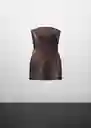 Vestido Coral Chocolate Talla S Mujer Mango