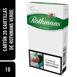 Cartón de Rothmans Verde x 10