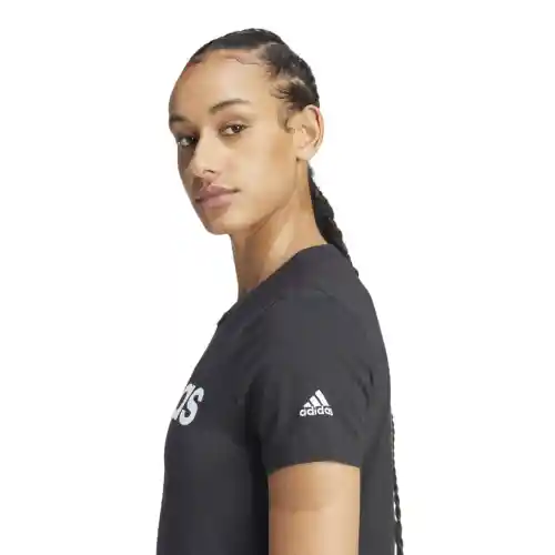 Adidas Camiseta Manga Corta W Lin Lifestyle de Mujer Negro T M