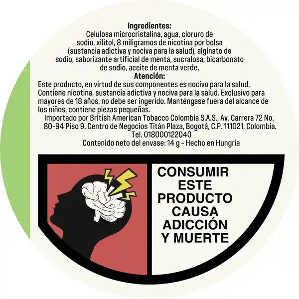 VELO Bolsas de Nicotina Menta Verde 8MG