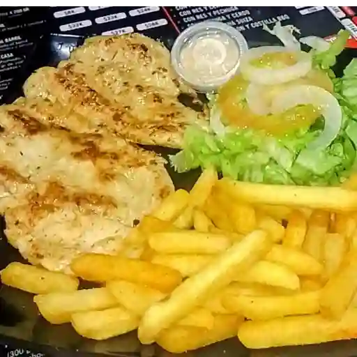 Asado de pechuga con francesas