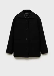 Abrigo Colombo Negro Talla M Mujer Mango