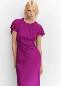 Vestido Vuelo Morado Talla M Mujer Mango