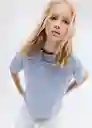 Camiseta Over Azul Talla 12 Niña Mango