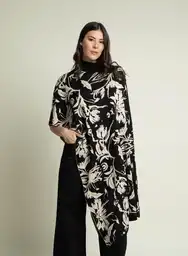 Saco Tejido Tipo Poncho Estampado 9 Talla Única