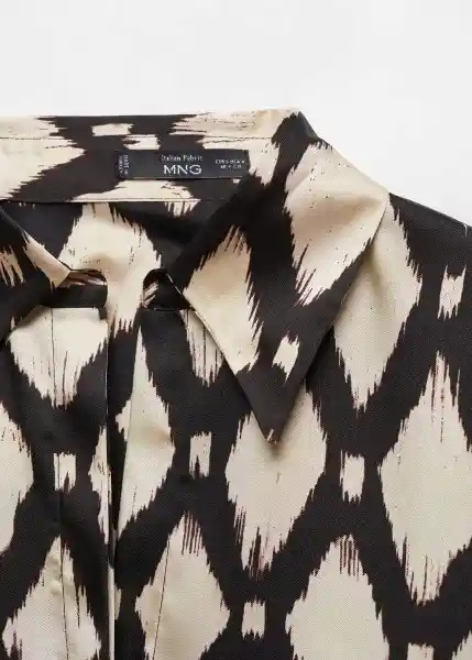 Camisa Rombus Crudo Talla S Mujer Mango