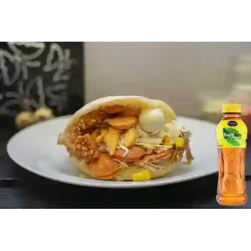 Combo Arepa de la Casa + Fuze Tea Limón 400ML
