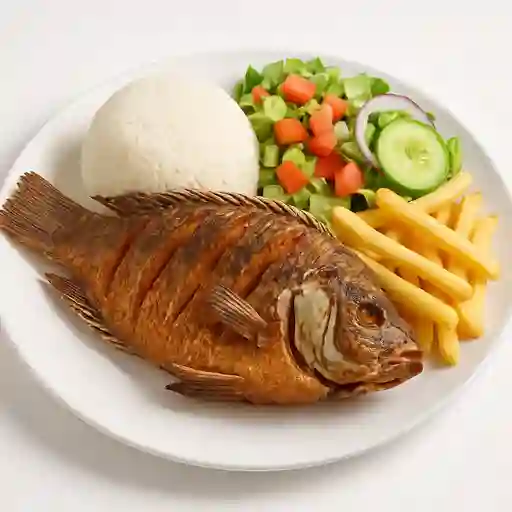 Mojarra Frita 450 Ggr con Arroz