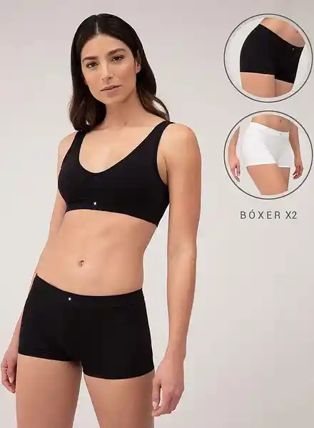 Punto Blanco Bóxer Pantie Dúo Tic Tac Mujer Surtido Talla M