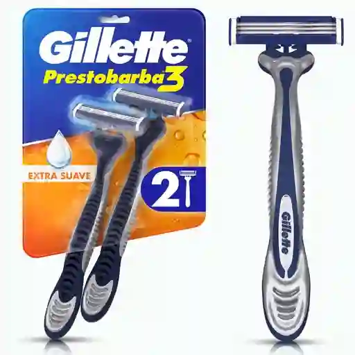 Gillette Prestobarba3 Máquina de Afeitar Extra Suave Pack 2