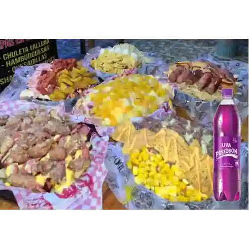 Combo Salchipapa Para 2 + Uva 1 l