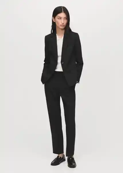 Pantalón Boreal Negro Talla 38 Mujer Mango