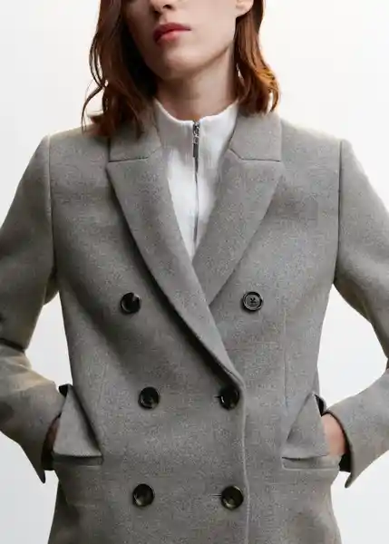 Abrigo Dali Gris Talla XL Mujer Mango