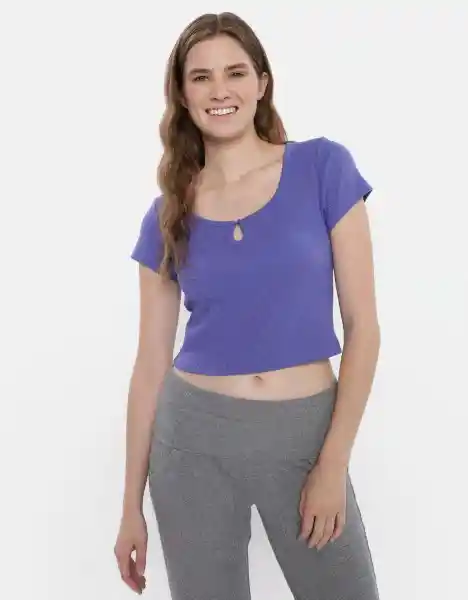 Camiseta Algodón Ultrasuave Aerie Azul X-Small American Eagle