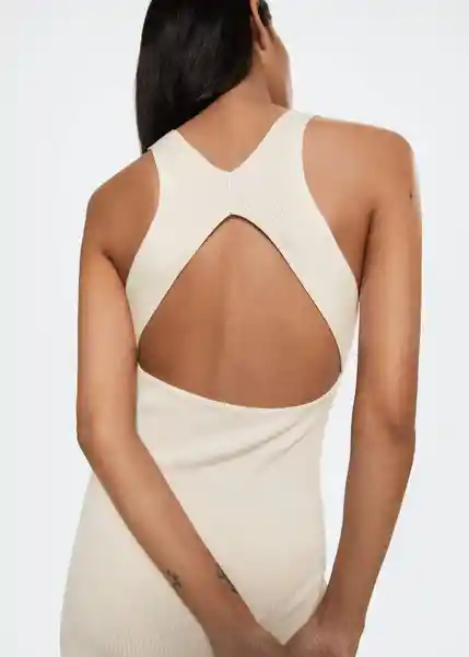 Vestido Pasi Blanco Talla M Mujer Mango